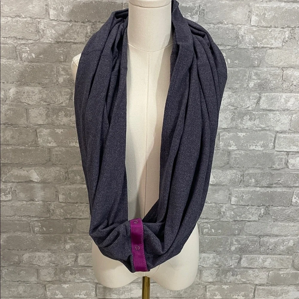 Lululemon Vinyasa Scarf Rulu Heathered Herringbone Black Grape Nightfall